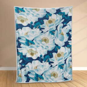 Plaid Floral Bleu Marine Couverture Polaire Plaid Canapé