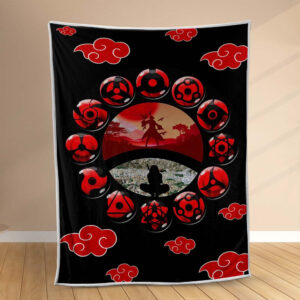 Plaid Itachi Uchiwa Akatsuki 1001 Couverture Polaire Plaid Canapé