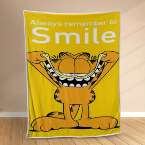 Plaid Garfield n'oublie jamais de sourire Couverture Polaire Plaid Canapé