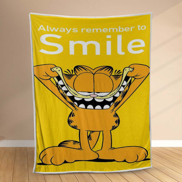 Plaid Garfield n'oublie jamais de sourire Couverture Polaire Plaid Canapé