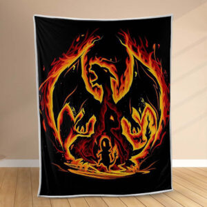 Plaid Pokémon Dracaufeu de Feu Couverture Polaire Plaid Canapé