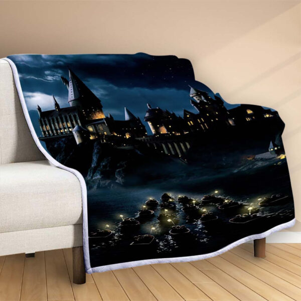 Plaid École Poudlard Harry Potter 5 Couverture Polaire Plaid Canapé – Image 2