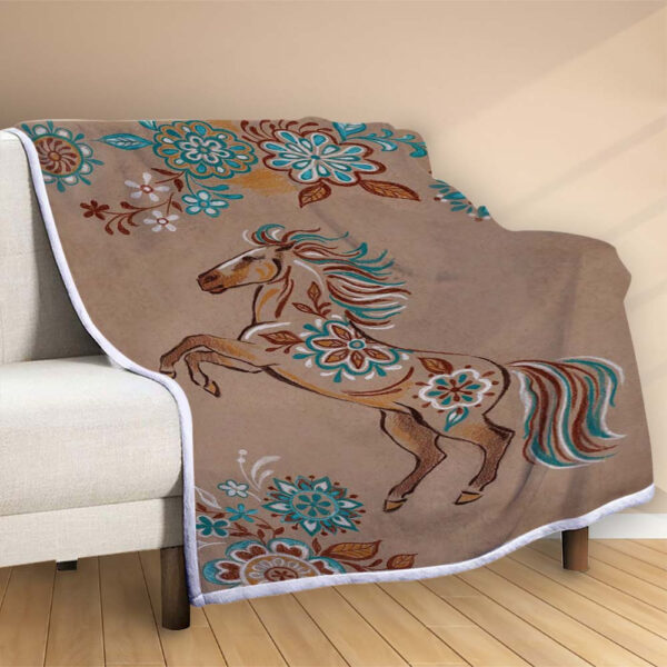 Plaid Cheval Animaux Couverture Polaire Plaid Canapé – Image 2