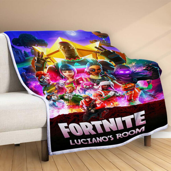 Plaid Fortnite Personnaliser la salle de jeu FN05 Couverture Polaire Plaid Canapé – Image 2