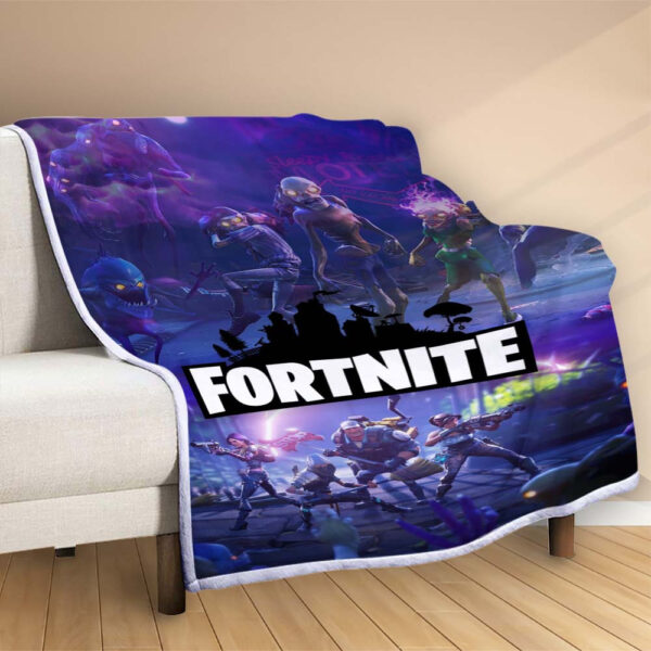 Plaid Fortnite Zombie FN01 Couverture Polaire Plaid Canapé – Image 2