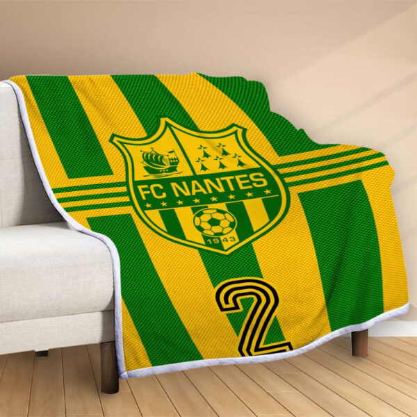 Plaid FC Nantes 9 Couverture Polaire Plaid Canapé – Image 2