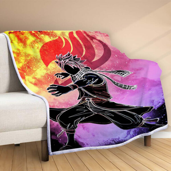 Plaid Fairy Tail Natsu Dragneel L'âme de la salamandre Couverture Polaire Plaid Canapé – Image 2