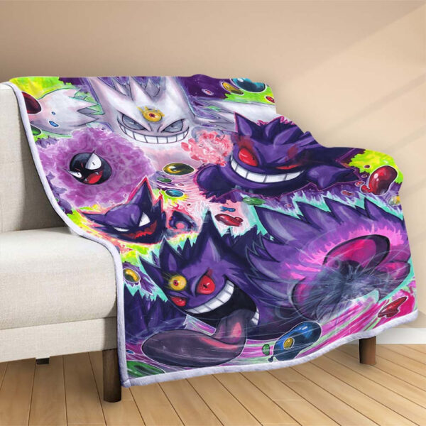 Plaid Gengar Pokemon 1002 Couverture Polaire Plaid Canapé – Image 2
