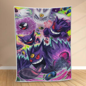 Plaid Gengar Pokemon 1002 Couverture Polaire Plaid Canapé
