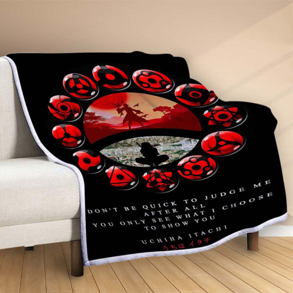Plaid Itachi Uchiwa Akatsuki 1003 Couverture Polaire Plaid Canapé – Image 2