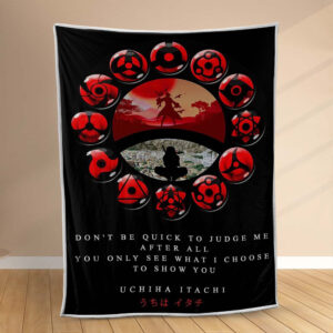 Plaid Itachi Uchiwa Akatsuki 1003 Couverture Polaire Plaid Canapé