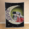 Plaid Inuyasha avec sa petite amie sur la lune Couverture Polaire Plaid Canapé