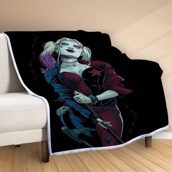 Plaid Harley Quinn DC 1001 Couverture Polaire Plaid Canapé – Image 2