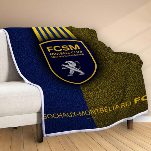 Plaid FSCM FC Sochaux-Montbéliard 2 Couverture Polaire Plaid Canapé – Image 2
