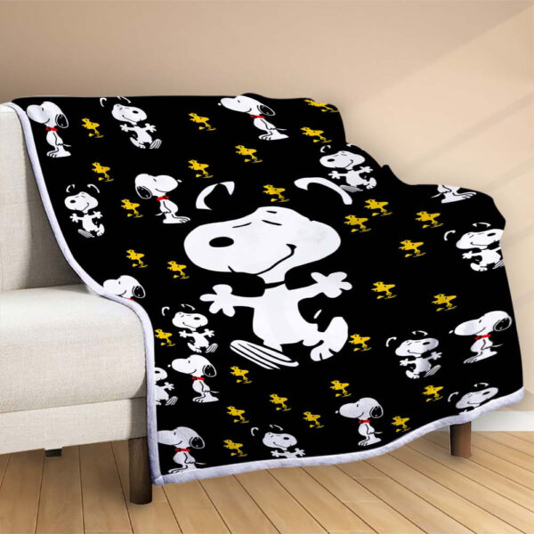 Plaid Snoopy heureux Couverture Polaire Plaid Canapé – Image 2