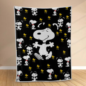 Plaid Snoopy heureux Couverture Polaire Plaid Canapé