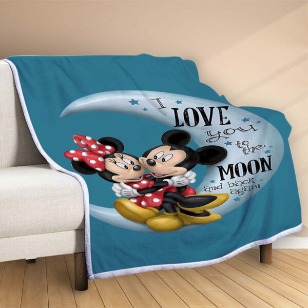 Plaid Mickey et Minnie Couverture Polaire Plaid Canapé – Image 2