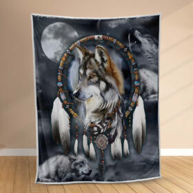 Plaid Loup amérindien Couverture Polaire Plaid Canapé