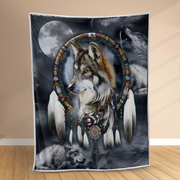Plaid Loup amérindien Couverture Polaire Plaid Canapé