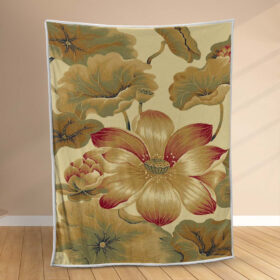 Plaid Floral Lotus Couverture Polaire Plaid Canapé
