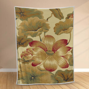 Plaid Floral Lotus Couverture Polaire Plaid Canapé