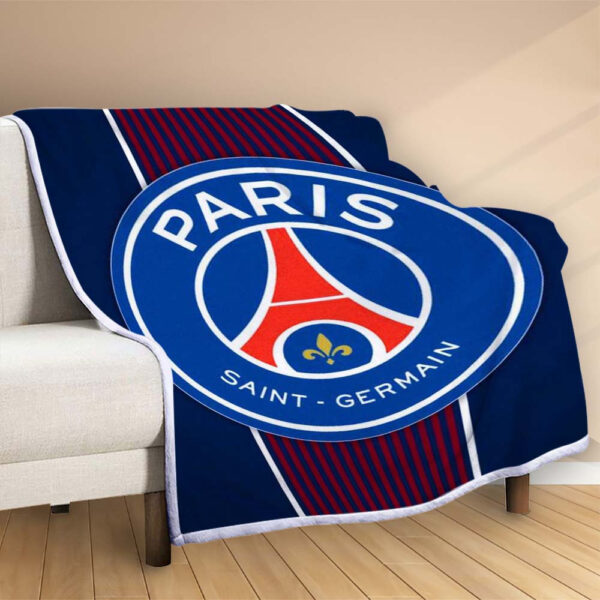 Plaid PSG FC Paris Saint Germain Football Club 10 Couverture Polaire Plaid Canapé – Image 2
