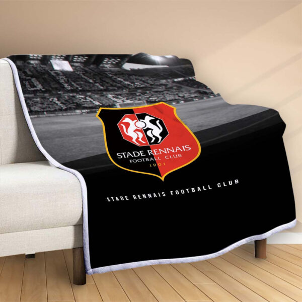 Plaid Stade Rennais FC 3 Couverture Polaire Plaid Canapé – Image 2