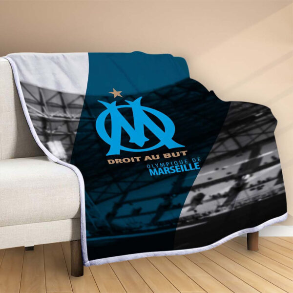 Plaid OM Olympique de Marseille 1 Couverture Polaire Plaid Canapé – Image 2