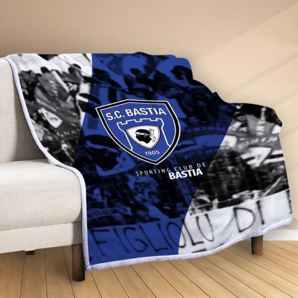 Plaid SC Bastia 2 Couverture Polaire Plaid Canapé – Image 2