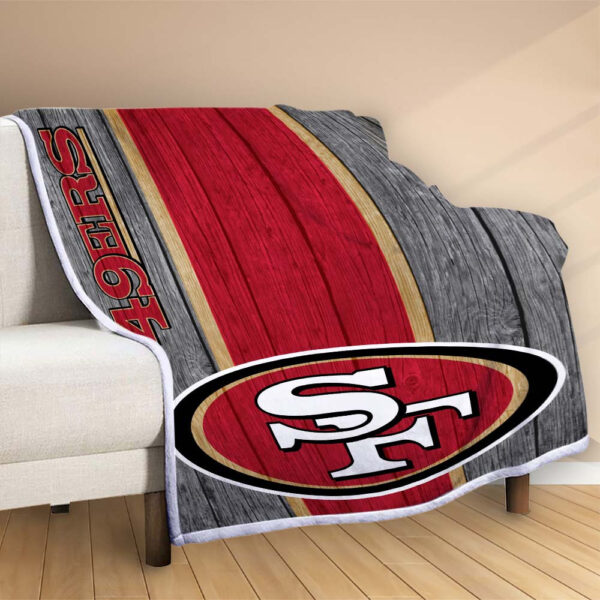 Plaid Équipe de football des 49ers de San Francisco NFL008 Couverture Polaire Plaid Canapé – Image 2