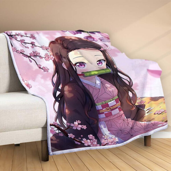 Plaid Nezuko Demon Slayer Kimetsu No Yaiba 1001 Couverture Polaire Plaid Canapé – Image 2