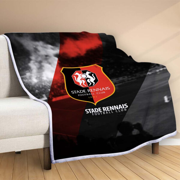 Plaid Stade Rennais FC 5 Couverture Polaire Plaid Canapé – Image 2