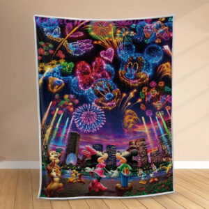 Plaid Feu d'artifice Mickey et Minnie Disney Couverture Polaire Plaid Canapé