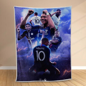 Plaid Mbappe PSG 1 Couverture Polaire Plaid Canapé