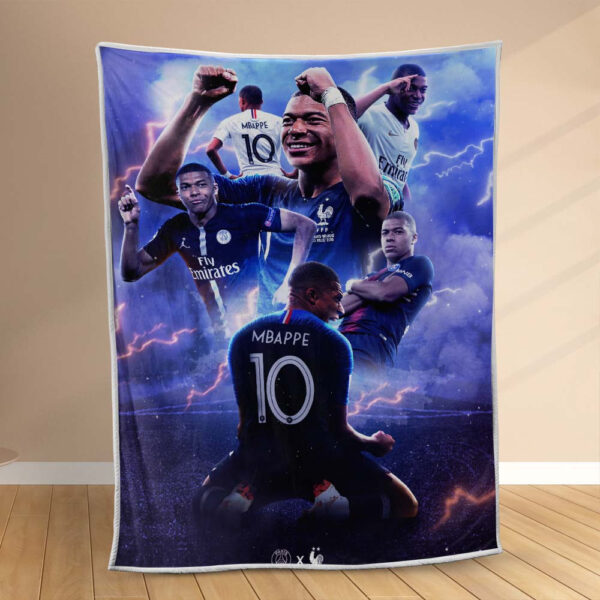 Plaid Mbappe PSG 1 Couverture Polaire Plaid Canapé