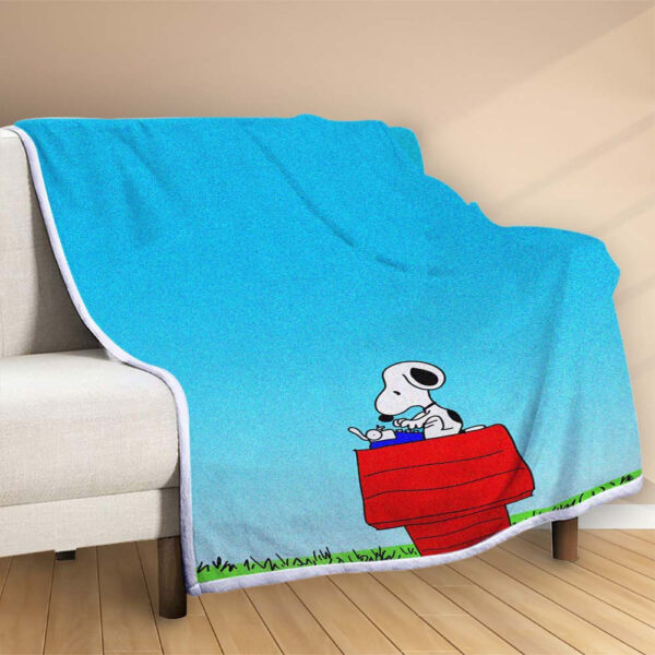 Plaid Snoopy et Woodstock Couverture Polaire Plaid Canapé – Image 2