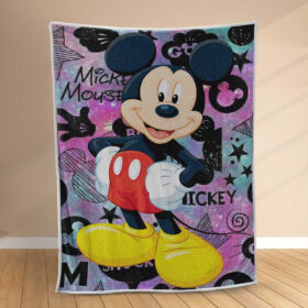 Plaid Motif de galaxie de Mickey Mouse Couverture Polaire Plaid Canapé