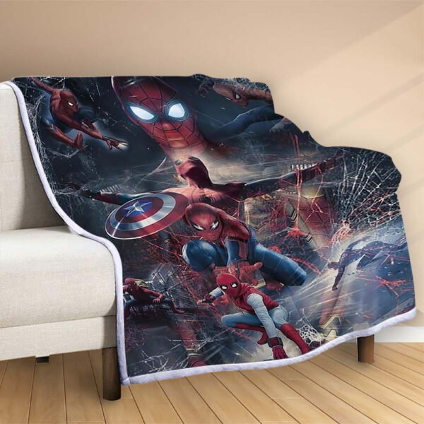 Plaid Marvel super-héros Spiderman Couverture Polaire Plaid Canapé – Image 2