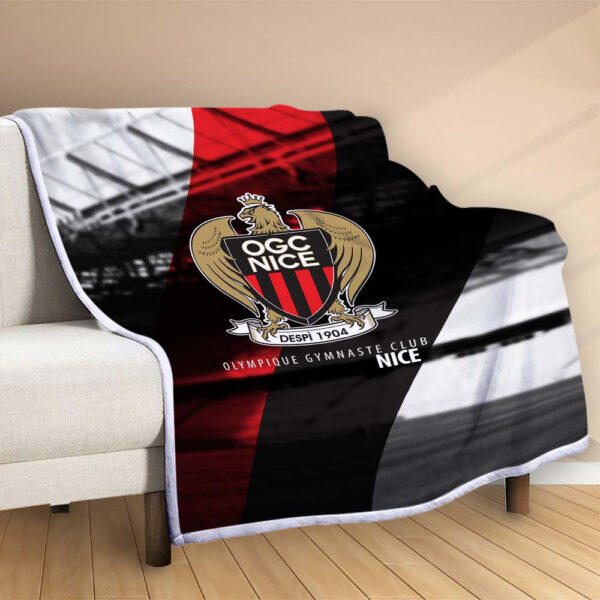 Plaid OGC Nice FC 4 Couverture Polaire Plaid Canapé – Image 2