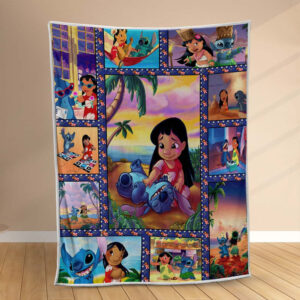 Plaid Ohana et Stitch Disney 1002 Couverture Polaire Plaid Canapé