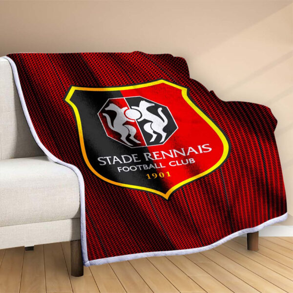Plaid Stade Rennais FC 4 Couverture Polaire Plaid Canapé – Image 2