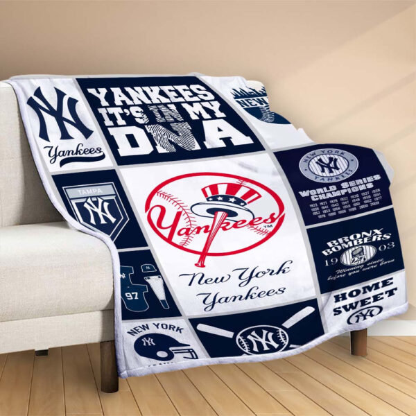 Plaid New York Yankees Baseball Team MLB003 Couverture Polaire Plaid Canapé – Image 2