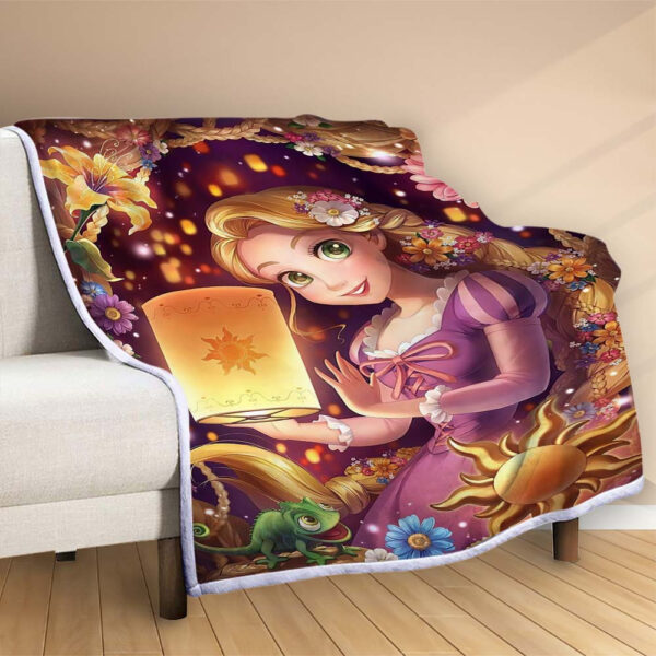Plaid Raiponce Princesse Tangled Disney 1002 Couverture Polaire Plaid Canapé – Image 2