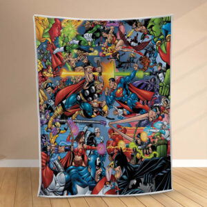 Plaid Bataille finale entre Marvel et DC Couverture Polaire Plaid Canapé