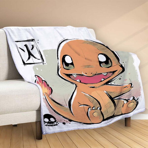 Plaid Salamèche Pokemon 1001 Couverture Polaire Plaid Canapé – Image 2