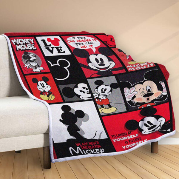 Plaid Citation de Mickey Mouse Si vous pouvez le rêver, vous pouvez le faire Couverture Polaire Plaid Canapé – Image 2