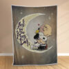 Plaid Snoopy je t'aime jusqu'à la lune et retour Couverture Polaire Plaid Canapé