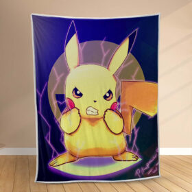 Plaid Pikachu en colère 1001 Couverture Polaire Plaid Canapé
