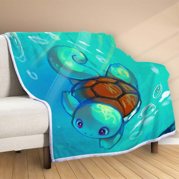 Plaid Pokemon Carapuce Couverture Polaire Plaid Canapé – Image 2
