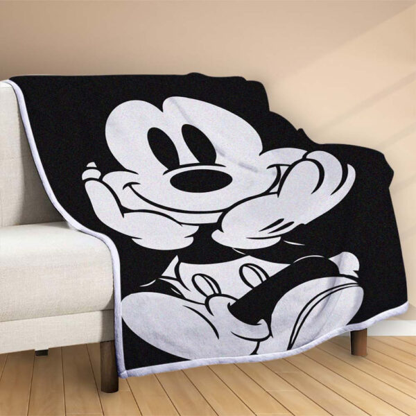 Plaid Mickey Mouse monochrome Couverture Polaire Plaid Canapé – Image 2